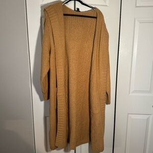 Torrid Mustard Long Cable Knit Sweater